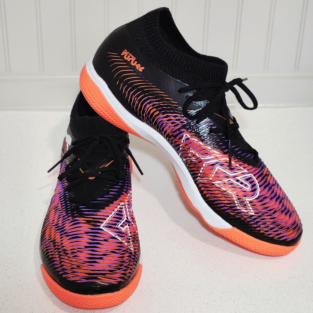 Puma Black and Orange Indoor Soccer Shoes